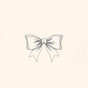 Loose Pencil Sketch Bow Tattoo