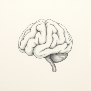 Loose Pencil Sketch Brain Tattoo