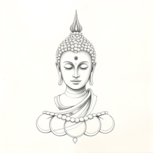 Loose Pencil Sketch Buddha Tattoo