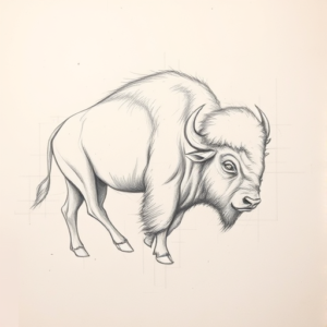 Loose Pencil Sketch Buffalo Tattoo