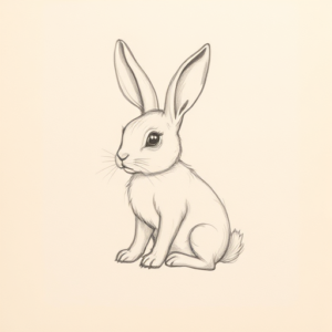 Loose Pencil Sketch Bunny Tattoo