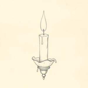 Loose Pencil Sketch Candle Tattoo