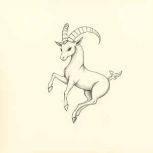 Loose Pencil Sketch Capricorn Tattoo