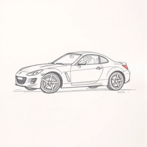 Loose Pencil Sketch Car Tattoo