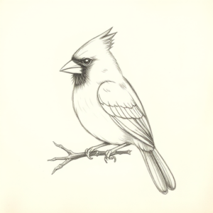 Loose Pencil Sketch Cardinal Tattoo