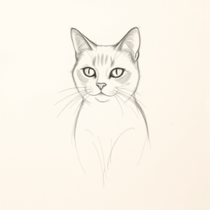 Loose Pencil Sketch Cat Tattoo