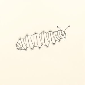 Loose Pencil Sketch Caterpillar Tattoo