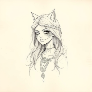 Loose Pencil Sketch Catrina Tattoo