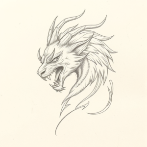 Loose Pencil Sketch Cerberus Tattoo