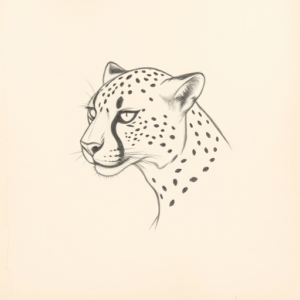 Loose Pencil Sketch Cheetah Tattoo