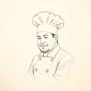 Loose Pencil Sketch Chef Tattoo