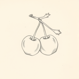 Loose Pencil Sketch Cherry Tattoo
