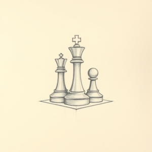 Loose Pencil Sketch Chess Tattoo