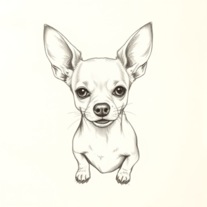 Loose Pencil Sketch Chihuahua Tattoo