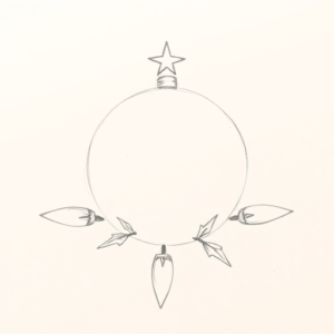 Loose Pencil Sketch Christmas Tattoo