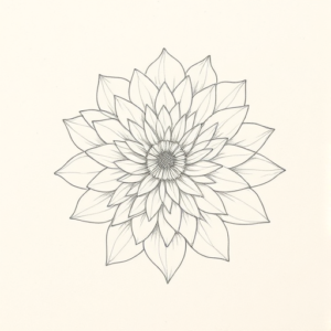 Loose Pencil Sketch Chrysanthemum Tattoo