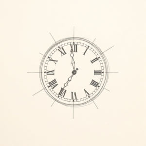 Loose Pencil Sketch Clock Tattoo