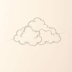 Loose Pencil Sketch Cloud Tattoo