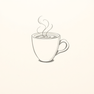 Loose Pencil Sketch Coffee Tattoo