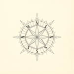 Loose Pencil Sketch Compass Tattoo