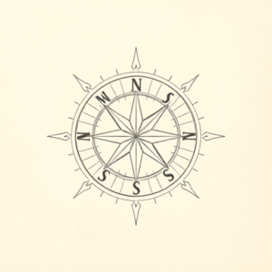Loose Pencil Sketch Compass Tattoo