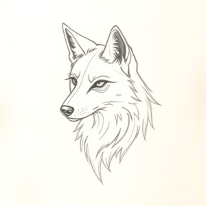Loose Pencil Sketch Coyote Tattoo