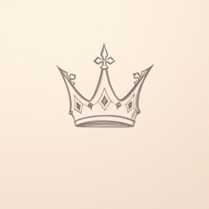 Loose Pencil Sketch Crown Tattoo