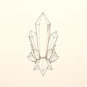 Loose Pencil Sketch Crystal Tattoo