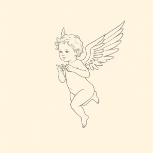 Loose Pencil Sketch Cupid Tattoo