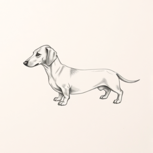 Loose Pencil Sketch Dachshund Tattoo