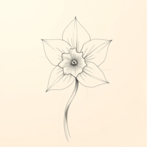 Loose Pencil Sketch Daffodil Tattoo