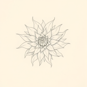 Loose Pencil Sketch Dahlia Tattoo