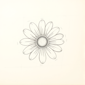 Loose Pencil Sketch Daisy Tattoo