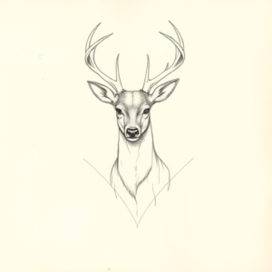 Loose Pencil Sketch Deer Tattoo