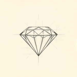 Loose Pencil Sketch Diamond Tattoo
