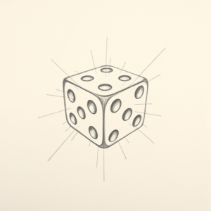 Loose Pencil Sketch Dice Tattoo