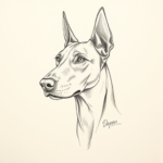 Loose Pencil Sketch Doberman Tattoo