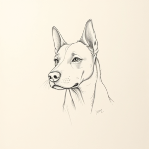 Loose Pencil Sketch Dog Tattoo