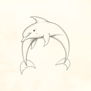 Loose Pencil Sketch Dolphin Tattoo