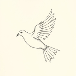 Loose Pencil Sketch Dove Tattoo