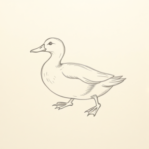 Loose Pencil Sketch Duck Tattoo