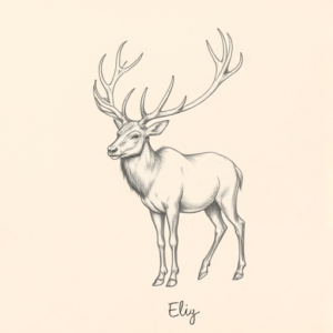 Loose Pencil Sketch Elk Tattoo