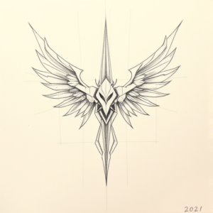 Loose Pencil Sketch Evangelion Tattoo