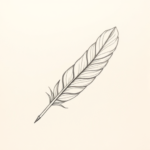 Loose Pencil Sketch Feather Tattoo
