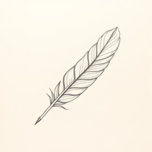 Loose Pencil Sketch Feather Tattoo