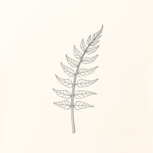 Loose Pencil Sketch Fern Tattoo