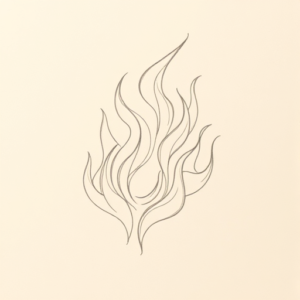 Loose Pencil Sketch Fire Tattoo