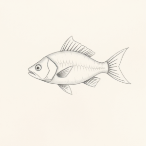 Loose Pencil Sketch Fish Tattoo