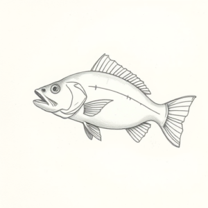 Loose Pencil Sketch Fishing Tattoo