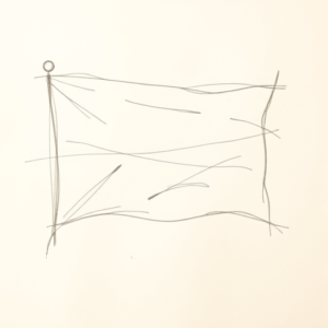 Loose Pencil Sketch Flag Tattoo